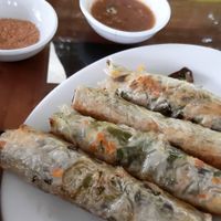 Vegan spring rolls - there were 5 of them at Sao Khe Restaurant and Homestay in Ninh Xuan