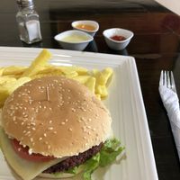 Govinda burger at Govinda's Vegetariano in Cuenca
