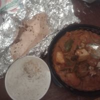 Tofu Tikka masala with chapati at Arya Bhavan in Chicago