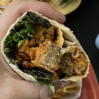 Buffalo seitan wrap at Square One Cafe in Schenectady