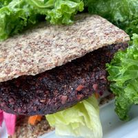 Beet burger  at Gangster Vegan in Riverdale Park