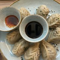 Vegan dumplings. Momo. Mushrooms and chickpeas  at Freiruum in Zug