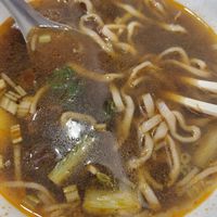 Spicy Beef noodles - look bad but taste very good! at Guó Xiāng Yuán SùShí 國香園素食 in Hualien