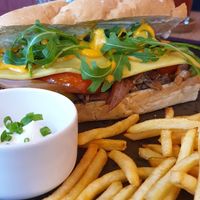 Mushroom Philly steak sandwich at Downtown - Vegan Garden Restaurant in Chiang Mai