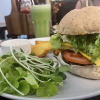 Mushroom cheese burger   at Downtown - Vegan Garden Restaurant in Chiang Mai