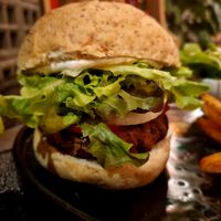 Mushroom Hamburguer at Downtown - Vegan Garden Restaurant in Chiang Mai