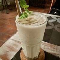 Banana smoothie  at Downtown - Vegan Garden Restaurant in Chiang Mai