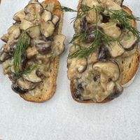 Mushrooms open sandwich   at Downtown - Vegan Garden Restaurant in Chiang Mai
