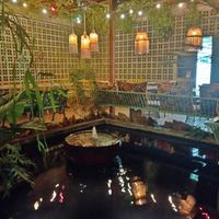 Nice water feature at the rear of the restaurant- live music at the front. at Downtown - Vegan Garden Restaurant in Chiang Mai