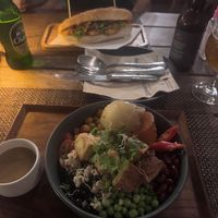 Banh mi & massaman power bowl   at Downtown - Vegan Garden Restaurant in Chiang Mai