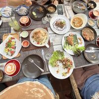 Table full of happiness   at Downtown - Vegan Garden Restaurant in Chiang Mai