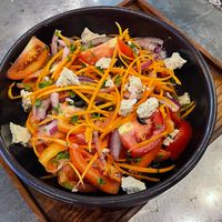 Awesome vegan feta salad and the tomatoes were really juicy too at Downtown - Vegan Garden Restaurant in Chiang Mai