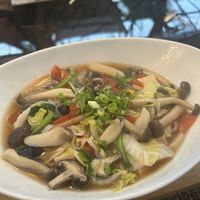 rice noodle soup with mushroom- amazingg  at Downtown - Vegan Garden Restaurant in Chiang Mai