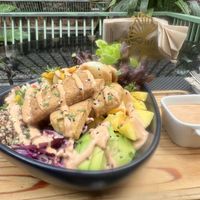 Grilled tofu bowl. Wow !  at Downtown - Vegan Garden Restaurant in Chiang Mai