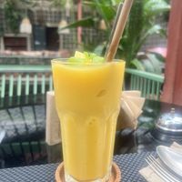 Delicious mango smoothie  at Downtown - Vegan Garden Restaurant in Chiang Mai