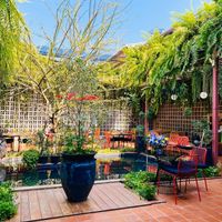 Outdoor seating at Downtown - Vegan Garden Restaurant in Chiang Mai