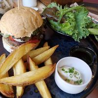 Khao soi burger 🍔 at Downtown - Vegan Garden Restaurant in Chiang Mai