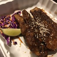 Thai chili wings - actually such a surprise this was the most delicious thing. Meat eater says “this is the best thing I’ve had from a vegan restaurant." at The Chicago Diner - Lakeview in Chicago