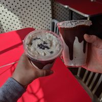 The cookie dough shake and the mint chip shake were incredible. at The Chicago Diner - Lakeview in Chicago