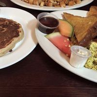 Pancake and a tofu scramble! at The Chicago Diner - Lakeview in Chicago
