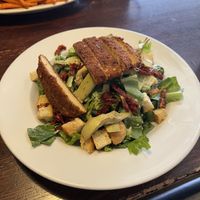 caesar salad w spicy chicken  at The Chicago Diner - Lakeview in Chicago