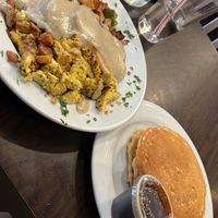 Breakfast Bowl & Pancakes  at The Chicago Diner - Lakeview in Chicago