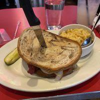 Reuben with Mac&Cheese  at The Chicago Diner - Lakeview in Chicago