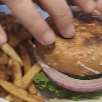 Chicken sandwich at The Chicago Diner - Lakeview in Chicago