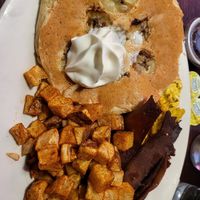 Breakfast Combo with Banana Pancake at The Chicago Diner - Lakeview in Chicago