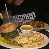 Titanic BLT Burger w/ Waffle Cut Fries at The Chicago Diner - Lakeview in Chicago