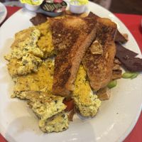 french toast, tofu scramble, bacon, potato hash  at The Chicago Diner - Lakeview in Chicago
