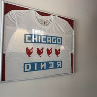 Chicago flag t-shirt at The Chicago Diner - Lakeview in Chicago