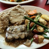 Chicken Fried Steak and Lentil Meatloaf at The Chicago Diner - Lakeview in Chicago