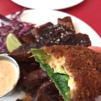 Jalapeño poppers (amazing) at The Chicago Diner - Lakeview in Chicago