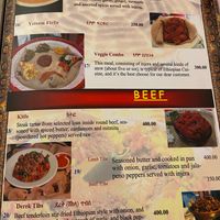 Menu  at Taye in Bangkok
