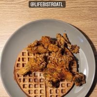 Chicken and Waffles #Veganuary at Life Bistro in Atlanta