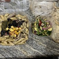 Portobello Steak Rasta Pasta
$16
Creamy jerk pasta with portobello steak topped with mango salsa and chimmichurri & Side of mixed veggies   at Life Bistro in Atlanta