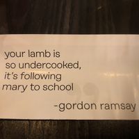 This was received with your drink. “Notes from Gordon" at Caesar's Palace - Gordon Ramsay Hell's Kitchen in Las Vegas