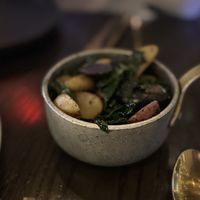 Purple potatoes and kale  at Caesar's Palace - Gordon Ramsay Hell's Kitchen in Las Vegas