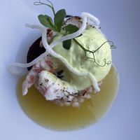 Waanzinnig voorgerecht met curryespuma, vegan schrimp & mangoazijn   at 1910  in Eindhoven