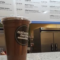 My very rich, filling, vegan Chocolate Energy smoothie with peanut butter.  at Nature's Nectar in Manchester
