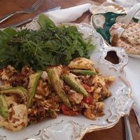 Scarmbled tofu at Bizou Cafe in Corfu