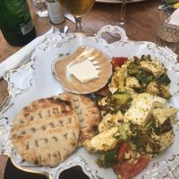Greek tofu scramble! Delicious and fully vegan!  at Bizou Cafe in Corfu