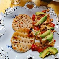 Scramble tofu at Bizou Cafe in Corfu