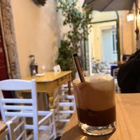 Freddo Cappuccino with almond milk   at Bizou Cafe in Corfu
