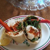 Hummus roll at Bizou Cafe in Corfu