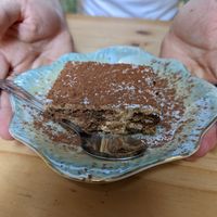 Tiramisu at Bizou Cafe in Corfu