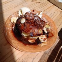Pancake with chocolate, Banan and Cookies at Bizou Cafe in Corfu