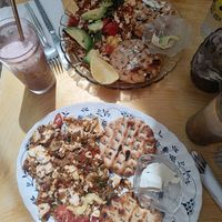 Tofu scramble at Bizou Cafe in Corfu