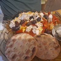 Scrambled Tofu - Greek style at Bizou Cafe in Corfu